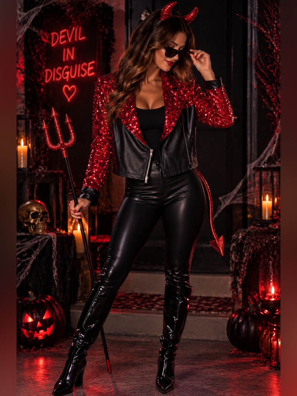 Balera Red Sequin Women's Crop Jacket